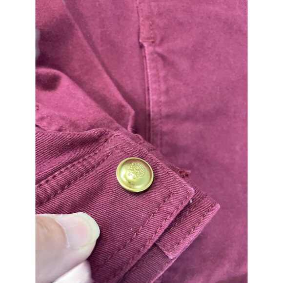 Denim Co. Womens Red Embroidered Gold Buttons Denim Jacket Size S SKU 9458 - Picture 5 of 16